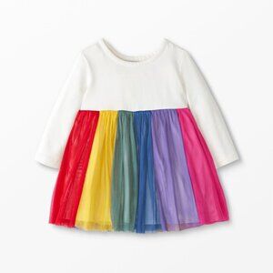 Hanna Andersson Baby Long Sleeve Rainbow Tulle Dress